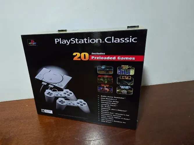 Caixa de madeira Playstation Classic