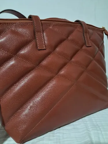 Bolsa Couro Legitimo com matelassê