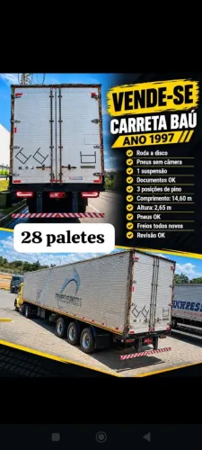 Carreta baú 28 paletes