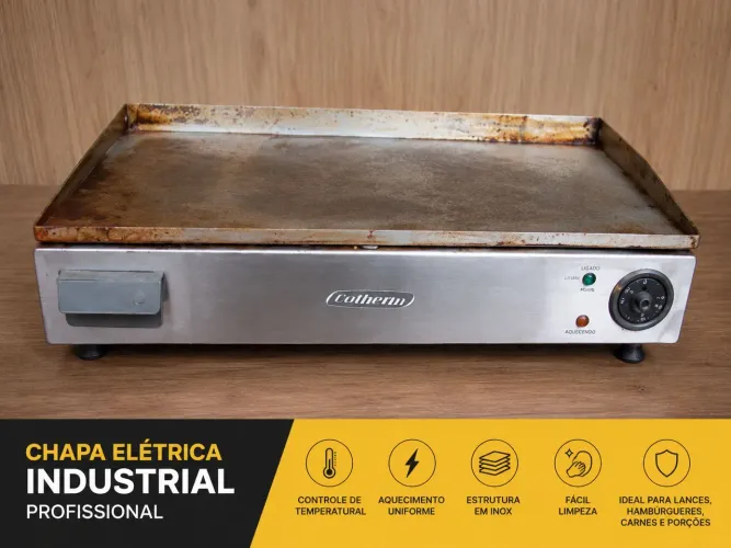 Chapa Industrial Elétrica Inox - Lanchonete