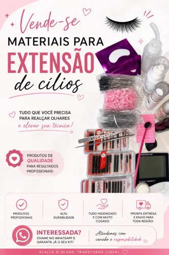 Material para extensão de cílios