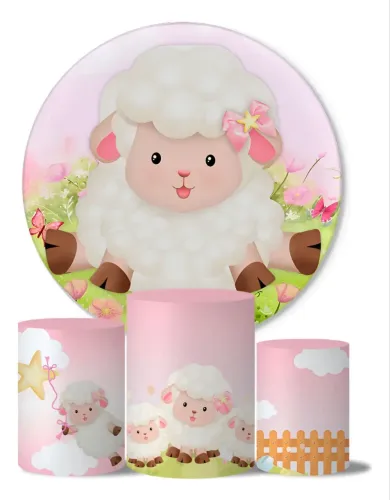 Trio capas ?+ cilindros tema ovelhinha rosa