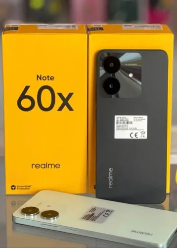 Celular Ideal para trabalho, aula e Lazer Realme Note 60x - Preto - 128/4