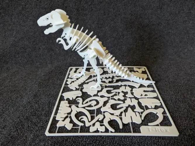 Kit Esqueleto T-Rex Quebra-Cabeça 3D - Fóssil Dinossauro De Montar E Decorar