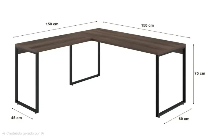 Mesa de Escritório Estilo Industrial