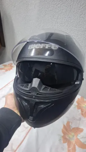 Capacete Bieffe B40 Classic Preto Fosco C/Viseira Solar Fumê  Novíssimo 