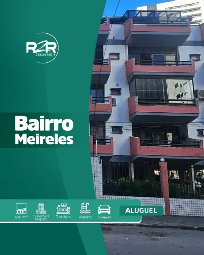Cobertura Duplex no Meireles | 300m² | piscina Dois andares, três suítes e estrutura de la
