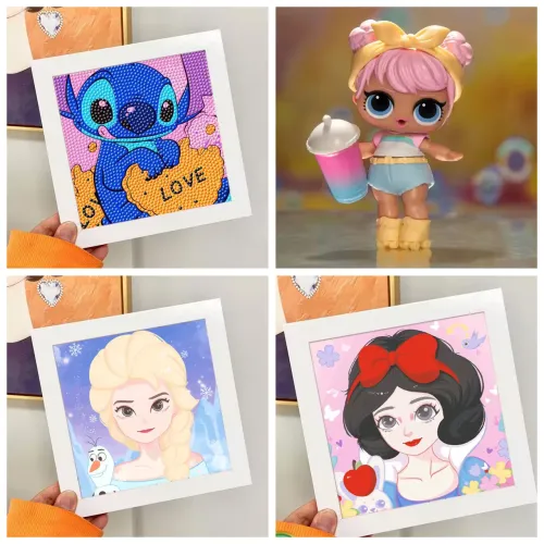 Kit Pintura 5D Diamante com moldura infantil, brinquedo
