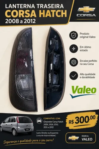 Lanterna traseira esquerda Corsa 2008 a 2012