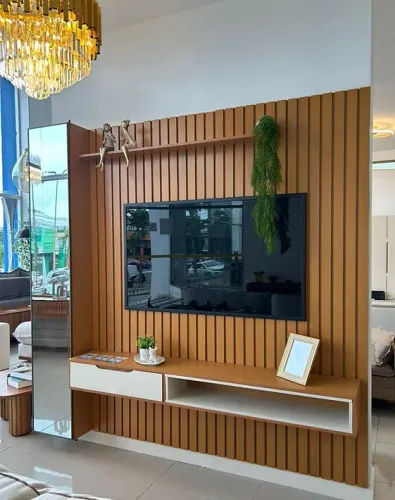 Home Painel de TV Ripado Tucumã 1.8M com Torre Modular