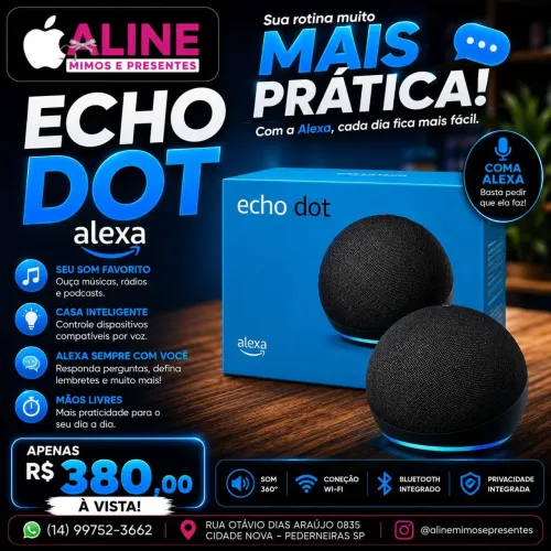 ALEXA ECHO DOT 5 GERAÇÃO A MAIS ATUALIZADA