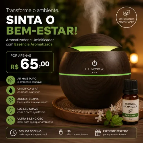 UMIDIFICADOR COM LAD COLORIDO