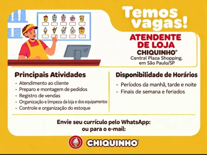 Vaga para Atendente
