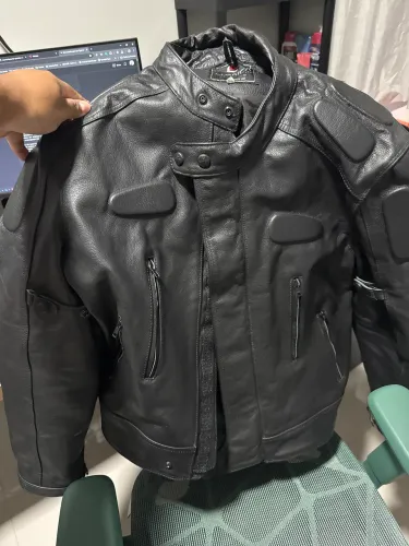 Jaqueta de couro masculina