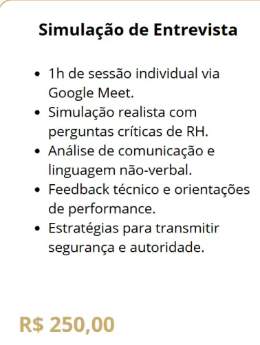 Simulação de Entrevista com Recrutadora ? R$250