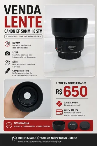 Vendo duas lentes Canon