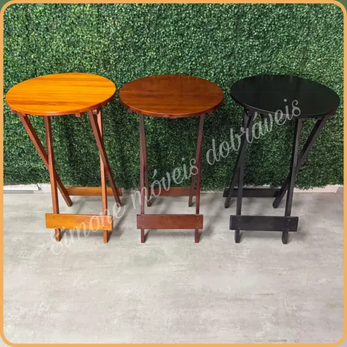 Mesa Bistrô alta dobrável madeira maciça