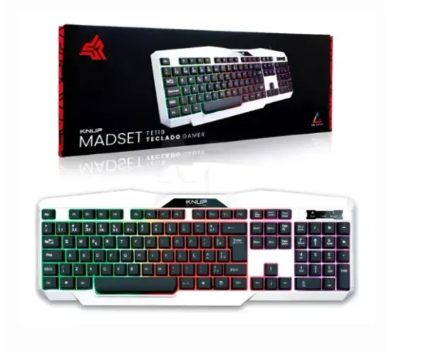 Teclado Gamer Usb Rgb Kp-te119 - Knup Prateado Português Brasil