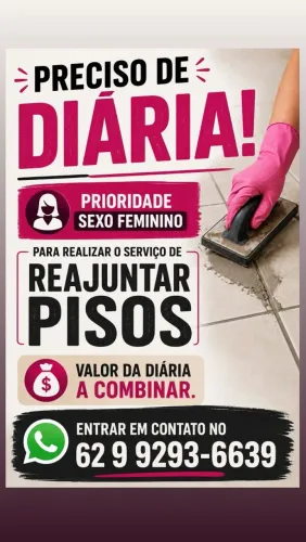 Preciso de diarista sexo feminino