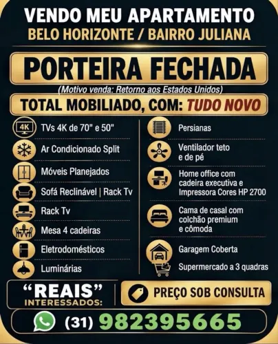 Vendo meu apto bairro Juliana, BH com Porteira Fechada