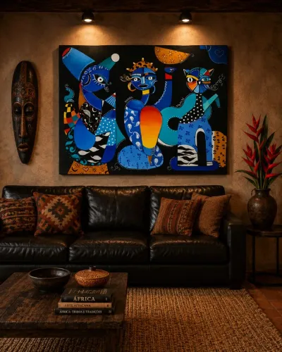 Pintura óleo sobre tela moderna / Quadro / Orixás 