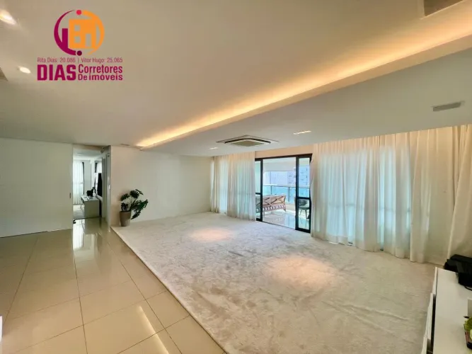 Alugo Apartamento de 243m² no Resort Le Parc com 4 suítes, semi-mobiliado, varanda gourmet