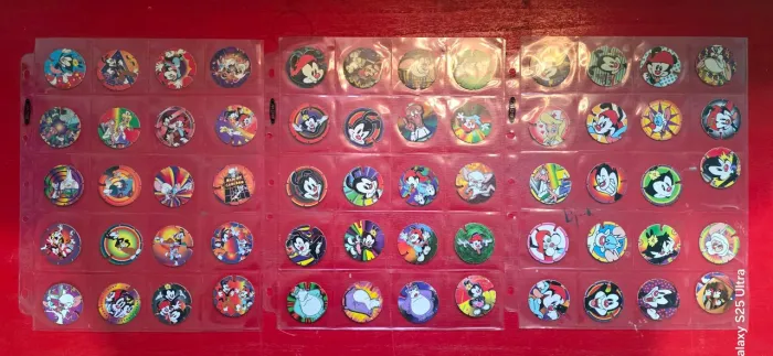 Coleção Tazos Animaniacs Elma Chips Arma e voa Completa + Folhas BCW - Impecável