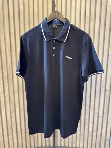 CAMISETA POLO - ZEGNA - AZUL MARINHO - TAM. M / G/ GG/ XLG