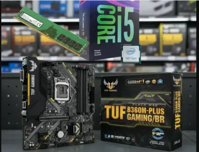 Kit Gamer TUF B360M Plus + CPU I5 9400F+memoria 8gb ddr4 2133