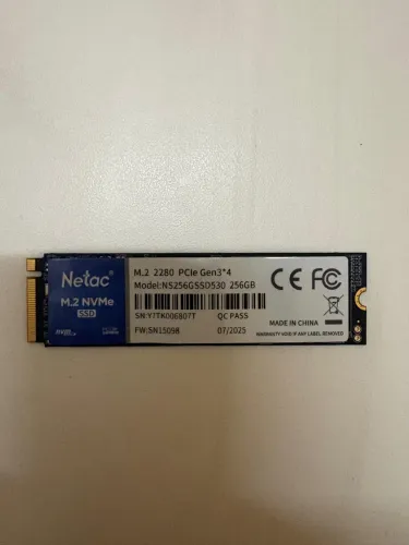 SSD NVMe M.2 2280 256GB Netac PCIe Gen3