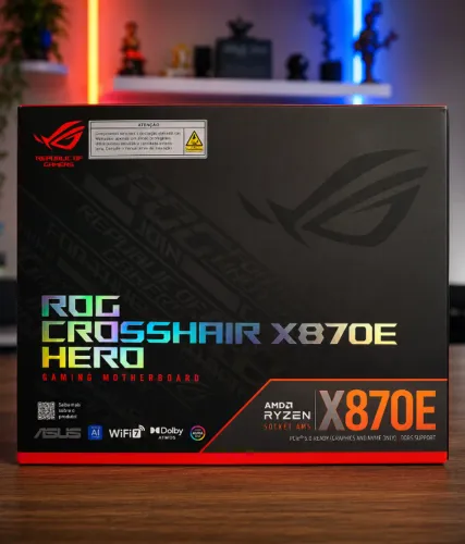 Placa Mãe Asus Rog Crosshair X870E Hero WiFi DDR5 Socket AMD AM5 Chipset AMD X870E ATX