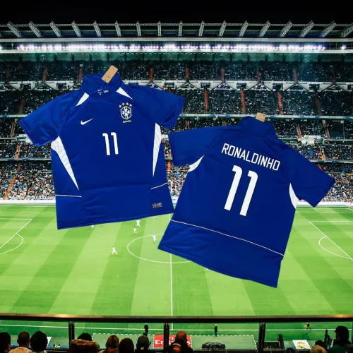 Camisa Seleção Brasileira Retrô 2002 R11 Azul