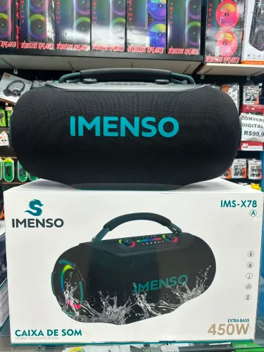 Gigante Caixa de som ImensO x78 com 450w Bluetooth pen-drive entrada microfone e cartão sd