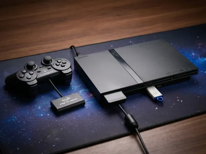 Ps2 com 1 controle - estado de novo