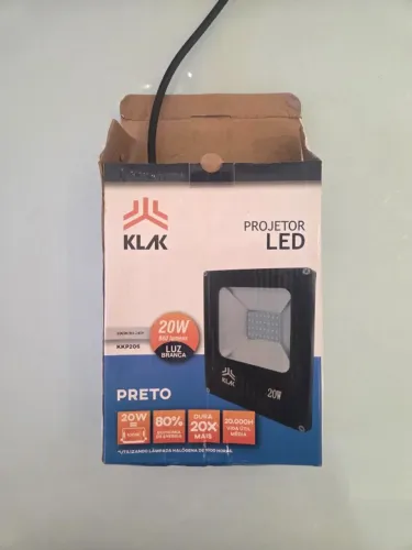 Refletor LED 20W Luz Branca KLAK Slim Alumínio - Área Externa e Jardim