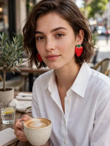 Brinco Zara Novo Statement morango
