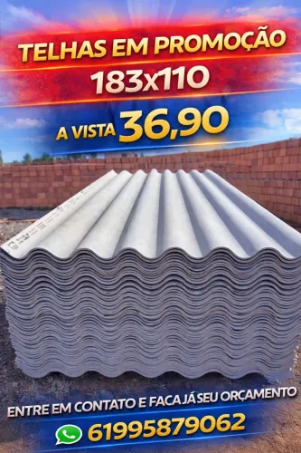 O melhor preço da região vc encontra aqui - telha fibrocimento 183x110 a vista 36,90