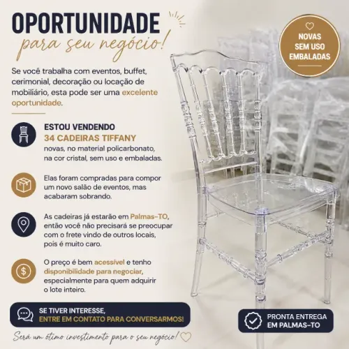 Cadeiras Tiffany Cristal - Casamento e Eventos Diversos