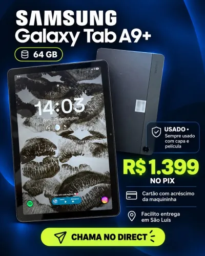 Samsung Galaxy Tab A9+ 64GB ? R$ 1.399