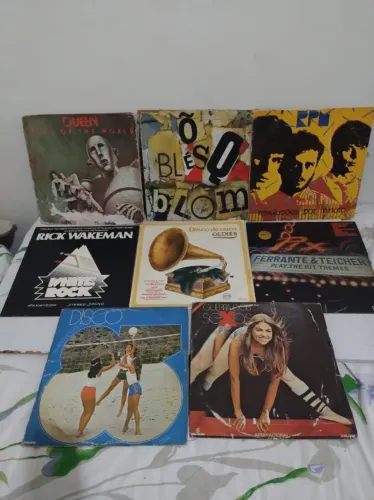 Discos Vinil Lote 08 LP Pop Rock Internacional Coletâneas Queen RPM Titãs