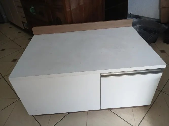 Gaveteiro baixo de sala rack com portinha gavetas laterais Móvel  de aquário madeira mdf