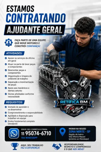 AJUDANTE GERAL RETIFICA DE MOTORES - ZN