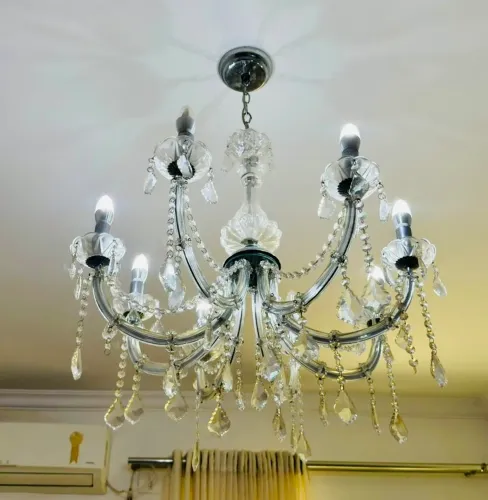 Lustre de Cristal com lâmpadas de led inclusas