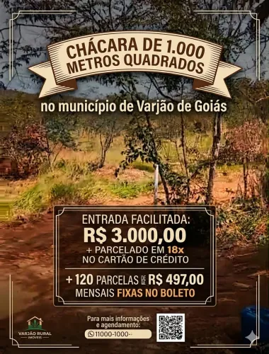 Oportunidade Chácara parcela 497,00 (Varjão Go)