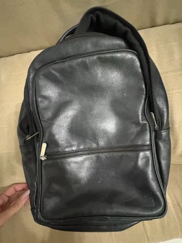 Mochila Couro Bagaggio Preta Original 