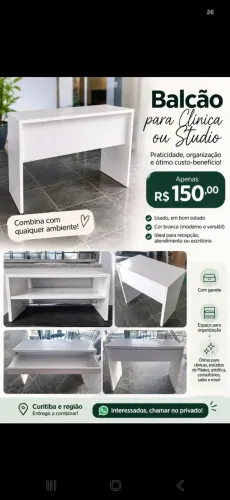 Balcão para studios, clínicas, casas