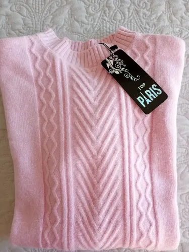 Blusa tricot rosa bebê tamanho M