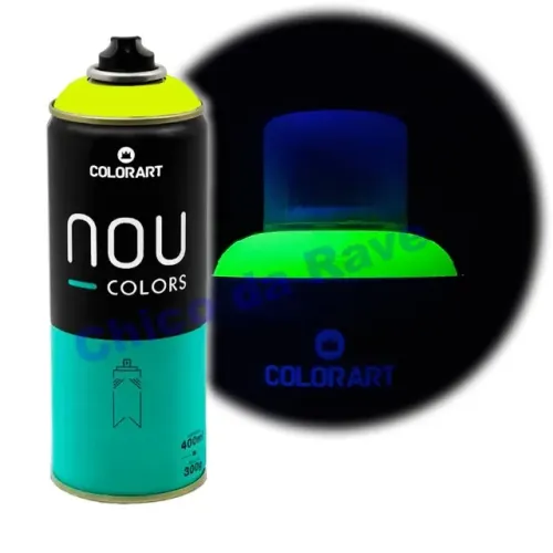 Tinta spray amarelo fluorescente Nou Colors (amarelo luminoso)