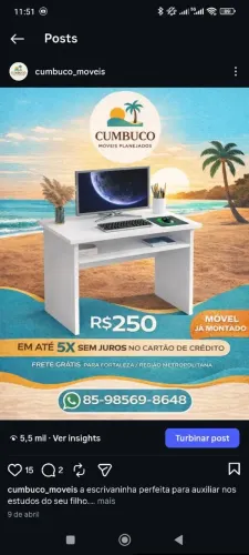 escrivaninha Mesa de estudos com Prateleira para computador