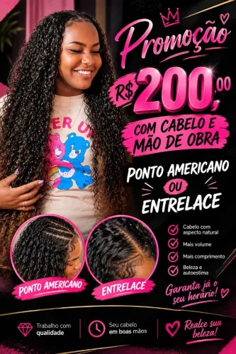 Cabelo + mão de obra por 200